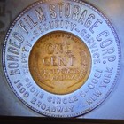 1939 Lincoln Wheat Cent Encased Good Luck Token Bonded Film Storage Corp New Yor