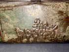 Antique German Botanical Vasculum Tin Metal  Repouss   Stagecoach Specimen Box