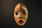 African Dan Mask Hand Carved Wood Tribal Liberia Wall Art Ritual Decor-g3445