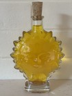 Vintage Celestial Sun Face Yellow Glass Bottle With Cork Whimsigoth