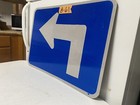 Authentic Traffic Road Street Highway Sign Blue 90 Degree Left 21  X 15   8-61