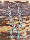 Vtg Native American Navajo Royston Turquoise Sterling Squash Blossom 28    231gm