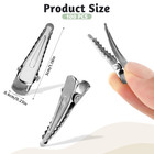 100 Pcs Silver Alligator Hair Clips Metal Crocodile Pins For Diy Crafts