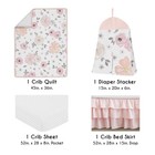 Sweet Jojo Designs 4-piece Crib Bedding Set Pink grey Boho Floral Girls Nursery