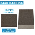 Sanding Blocks 120 Grit Fine Sandpaper Sponge Hard Block For Wood Metal 16pk