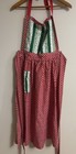 Vintage 90s Homemade Christmas Cotton Apron Red Polka Dot Holiday Baking Kitchen