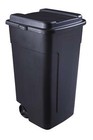 Rubbermaid 50 Gal Roughneck Wheeled Plastic Garage Trash Can  Black 16 475 Lb