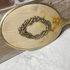 Gold-tone Ornate Floral Handheld Vanity Oval Mirror  Approx  12 In - Antique