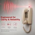 Corded Telephones Beige Retro Wall Mount Corded Landline Phone Classic Vintage