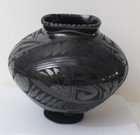 Vintage Mata Ortiz Mexican Black Pottery - Oscar G  Quezada Signed - Beautiful