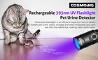 395nm  Uv Black Light Tactical Led Rechargeable Pet Urine Detector Light