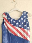 Nwot Girls  Gymnastics Leotard Sleeveless Blue Stars   Stripes One-piece Size 10