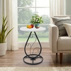 Black white Modern Decor Bedside Table  Coffee Table For Living Room 15 7 21 6in