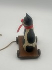 Wooden Cat Pull Toy Vintage 1970   s Tuxedo Cat Made By Seventh Avenue Taiwan 
