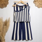Free People Crochet Set Co-ord Matching Set Pants Knit Cozy Boho Striped Medium