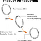 5 Pairs Hoop Earrings For Men Women  316l Surgical Stainless Steel Small Huggie
