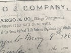 Rare 1868 Wells Fargo Bank Stagecoach Ticket Poster Sacramento To Montana Museum