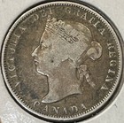 1872-h Canada 25 Cents Coin Queen Victoria  Composition  925   Silver Circulated