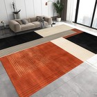New Modern Styles  Abstract Orange Black Cream Area Rug Hall   Bedroom Carpet