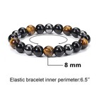 Natural Stone Hematite Tiger Eye Energy Healing Stretch Bracelet For Men Women