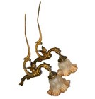 Pair Of Large Antique French Solid Bronze  Brass Sconces Chimera  Griffon Dragon