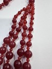 Vintage Red Glass Bead Necklace And Bracelet  925sterling Silver Clasp