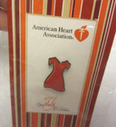 Vtg Go Red For Women Red Dress Lapel Pin American Heart Association Macy s 2004