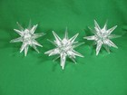 Set Of 3 Vintage Mcm Atomic Starburst Ornaments Candle Holders Acrylic Plastic
