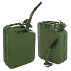 2x Jerry Can 5 Gallon 20l Oil Army Gas Can Military Steel Tank With Spouts Green