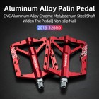 Rockbros Mountain Bike Flat Pedals 9 16   Durable Aluminum Wide Platform Red
