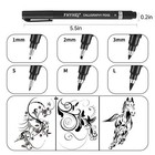 6-size Calligraphy Pen Set For Writing Drawing   Hand Lettering Black Ink Bru   