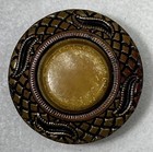 Victorian Metal Button Reptile Scale Design With Butterscotch Tone Centerpiece