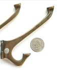 6 X  c7 Solid Brass Arts And Crafts Mission Antique Style Double Hooks 4  Tall