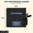 Black Scrapbook Album - Window  Silk Ribbon For Weddings  80 Pages  2 25x12 25 