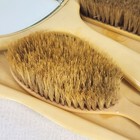 Vintage 3 Piece Celluloid Bakelite Pyraline Vanity Dresser Set Hand Mirror Brush