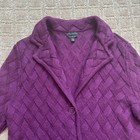 Talbots Wool Sweater Blazer Jacket Women s S Purple Knit Cozy Soft Warm Work