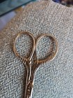 Vintage Antique Etched Handles Sewing Scissors 3 5 8 Inches Marked Usa