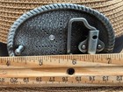 Western Cowboy Antique Engraved Initial P Rope Edge Oval Belt Buckle