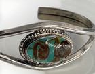 Vintage Native American Sterling Royston Turquoise Cuff Bracelet  Size 6  1 4