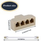 Phone Splitter Way Telephone Adapter Rj11 6p4c Female To Females For Landline   