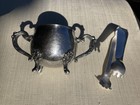 Sterling Silver Sugar Tongs With Clawed Design   Footed Sugar Cube Cup