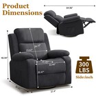 360   Swivel Recliner Rocking Chair For Living Room Heated massage Linen