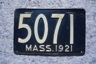 1921 Massachusetts License Plate
