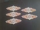 5 Diy Applique Parts Rosegold Clear Rhinestone Pearl Diy Trim