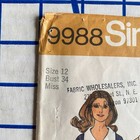 Misses Uncut 1970s Dress Pattern Size 12 Simplicity 9988