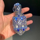 5 Lot Dreidel Hanukkah Ornaments Bling 4 5  Mirror glass Beads Dreidle Beautiful