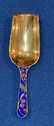 Vintage Sterling Silver 916  Enamel Sugar Scoop Spoon Soviet Russia Rare Bird