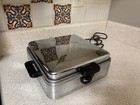 Vintage 50   s Sunbeam Model W-2 Square Waffle Maker Chrome Finish Made In Usa