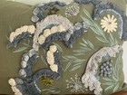 Magaschoni Home Decorative Throw Pillow 18x14  Green Embroidered Floral Boho