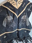 100  Leather Gaban Poncho Horse Stamped Black Brown Mexico One Size